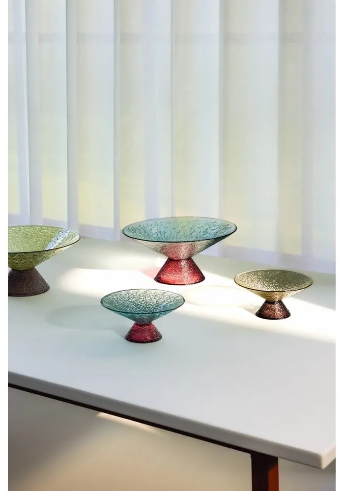 Červeno-modrá sklenená misa na ovocie ø 25 cm Bonbon – Hübsch