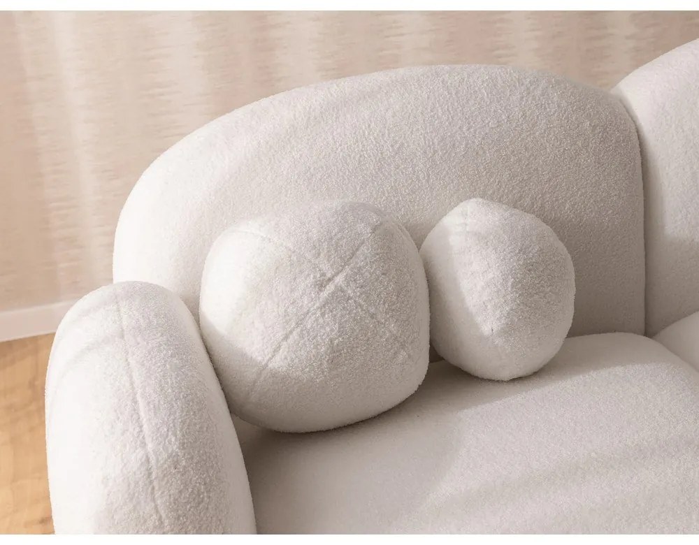 Krémová rohová pohovka z textílie buklé (ľavý roh/s leňoškou) Orbit – Ropez