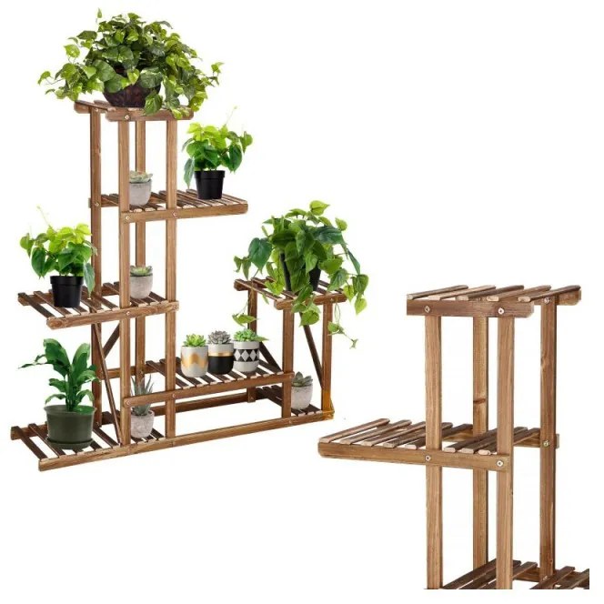 SPRINGOS Kaskádový stojan na kvety 95 cm, hnedý SPRINGOS PLANT 11