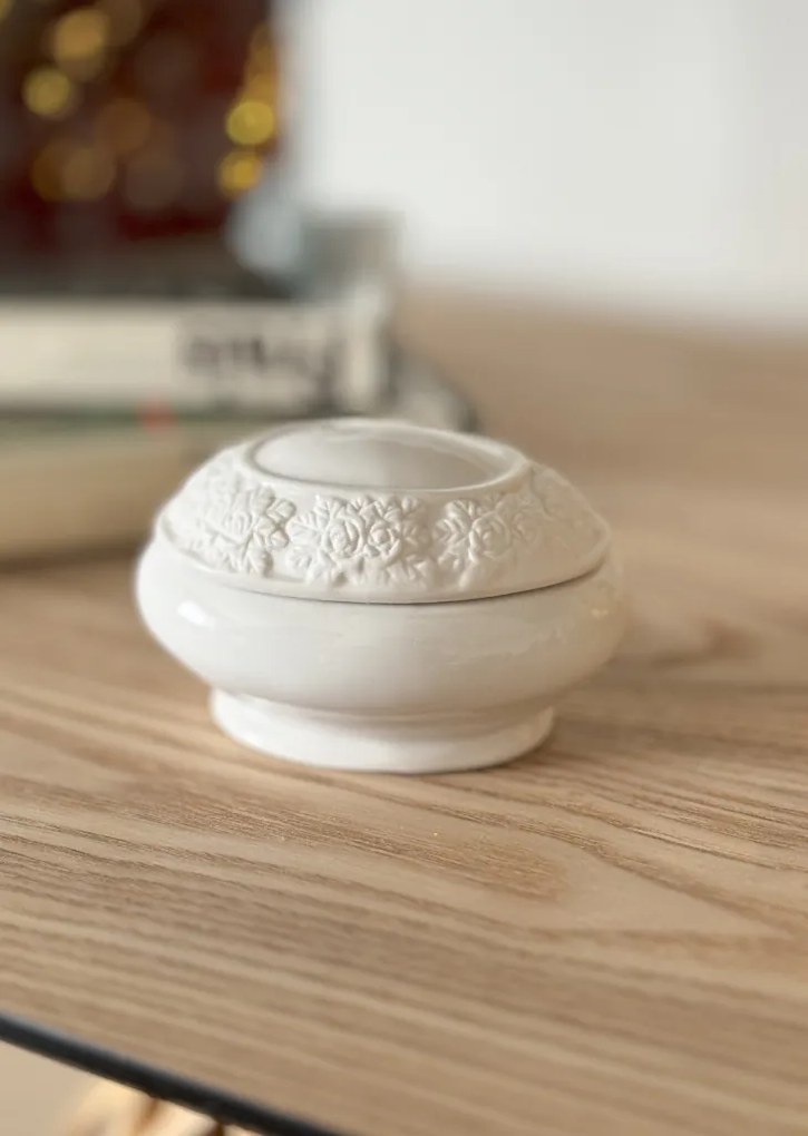 Biela porcelánová miska s viečkom BAKJA