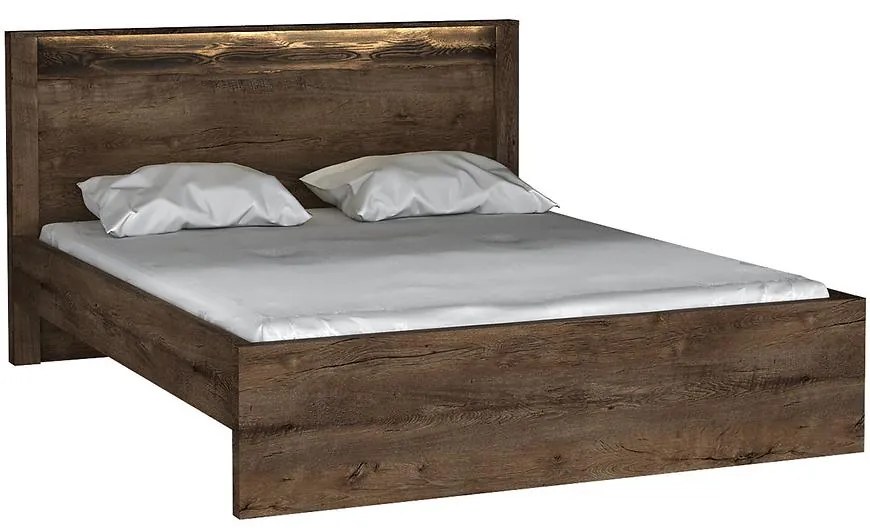 Posteľ 160 + rám Indianapolis I19 tmavý jaseň