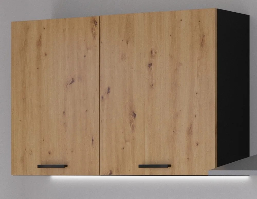 Kuchynská linka Blacky, čierna/dub artisan