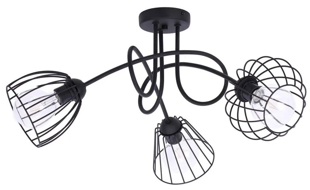 Stropné svietidlo Nuvola, 3x drôtené tienidlo (výber z 2 farieb), (mix 4 tvarov tienidla)