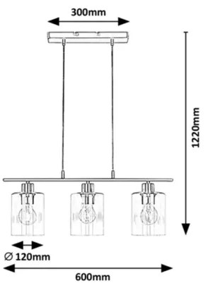 Rabalux 3580 - Luster na lanku MIROSLAW 3xE27/40W/230V