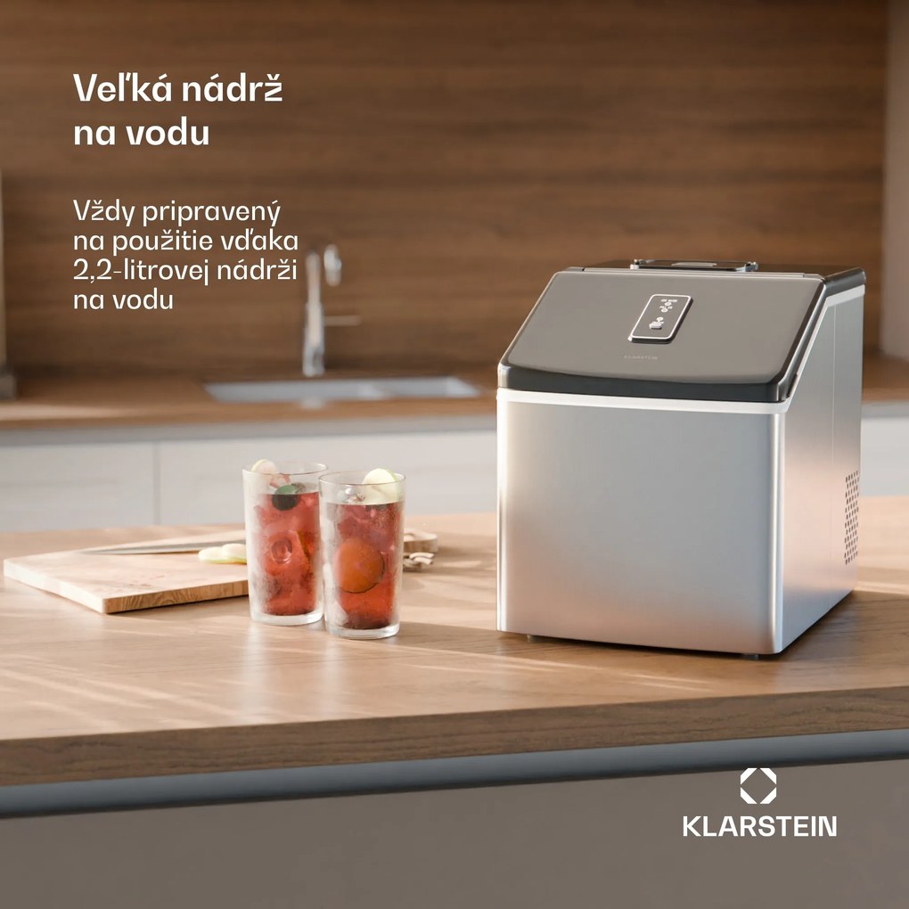 Klarstein Clearcube výrobník ľadu Čistý ľad 13kg/24h nerez čierny