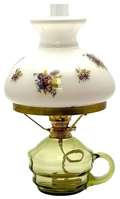 Petrolejová lampa KLÁRA 34 cm lesná zelená