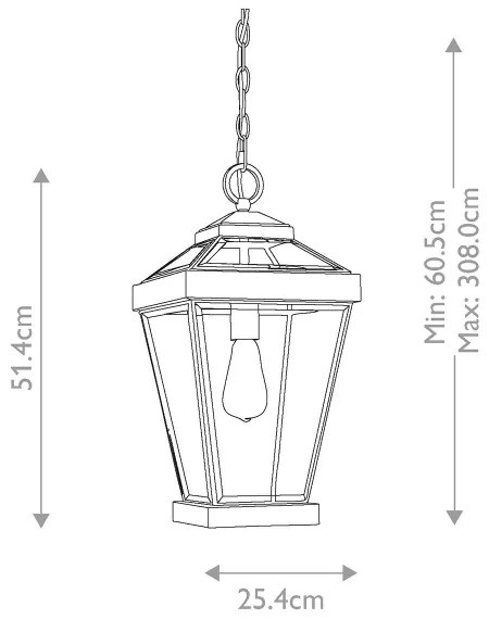 Quoizel QZ-RAVINE8-L - Vonkajší luster na reťazi RAVINE 1xE27/60W/230V IP23 hnedá