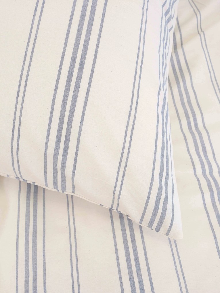 Bavlnená obliečka na vankúš Natural 50 × 70 cm - Prúžky modré