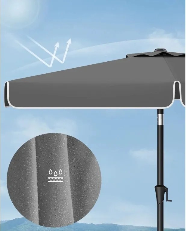 Záhradný slnečník Rocka 200x150 cm sivý