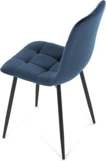 Jedálenská stolička zamatová, modrá CT-281 BLUE4