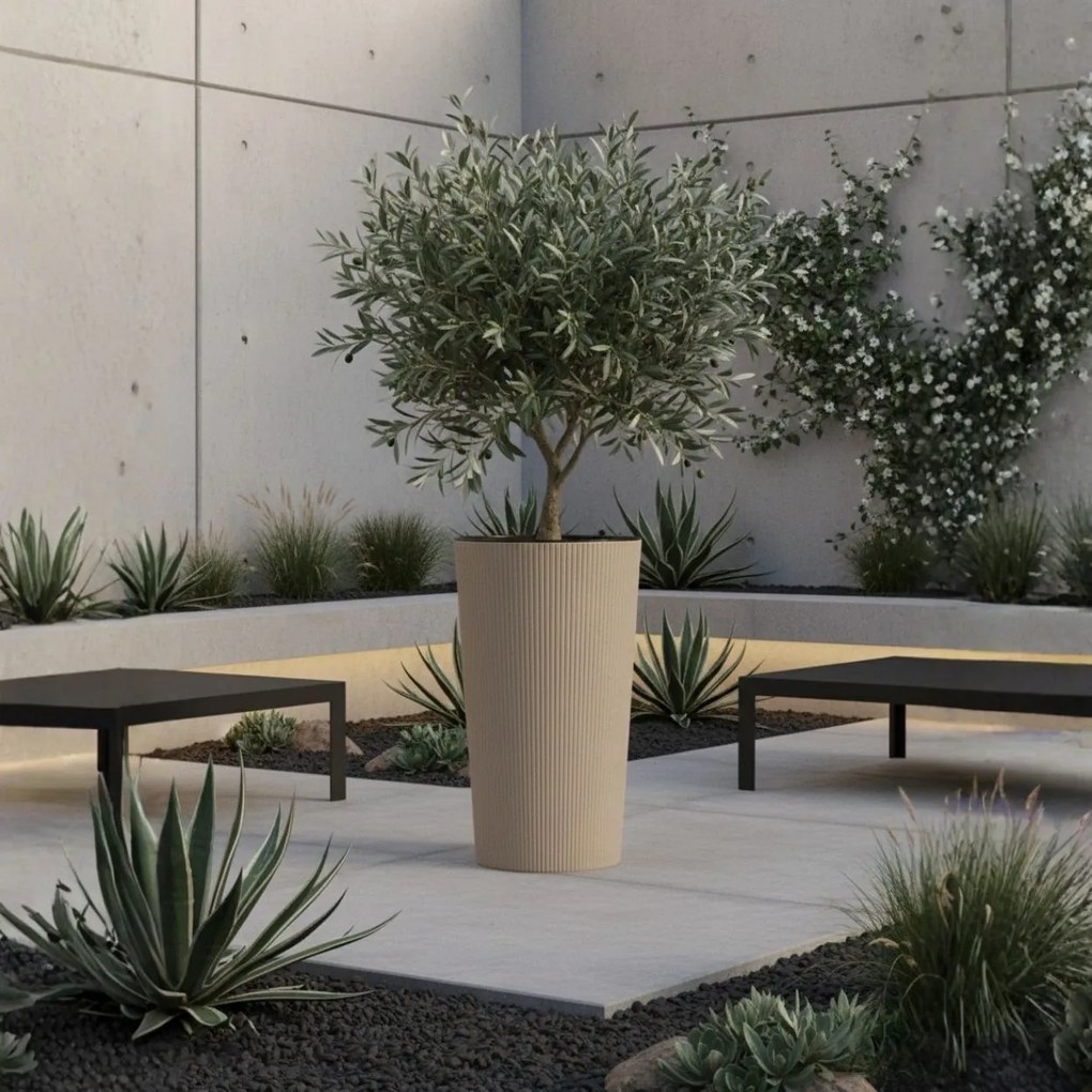 PLASTOVÝ KVETINÁČ URBANIKA ECO 57X29,5 CM LATTE