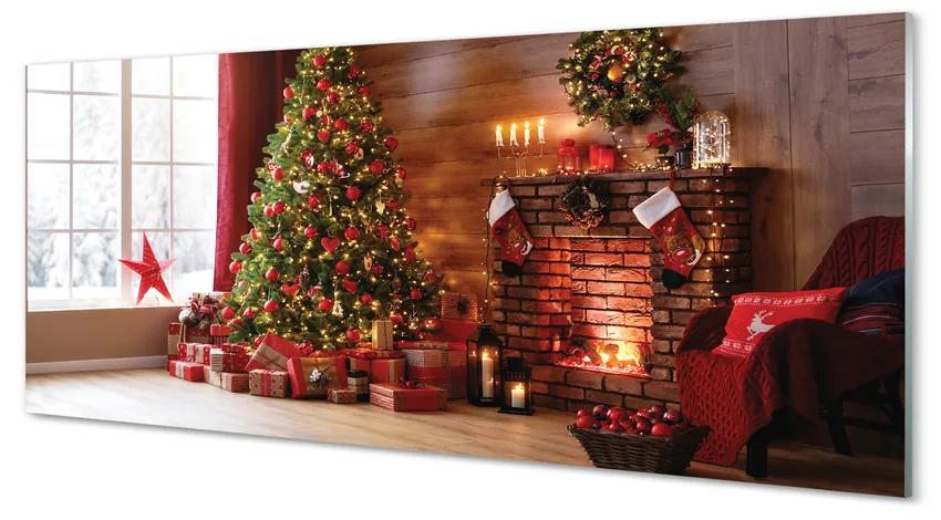 Obraz plexi Ozdoby na vianočný stromček darčeky ohnisko 120x60 cm