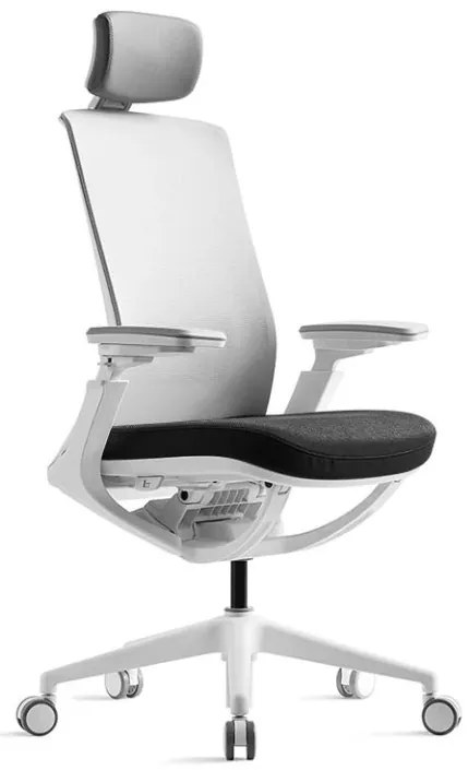 Kancelárska ergonomická stolička ROLY White — sieť, látka, biela / viac farieb Černá