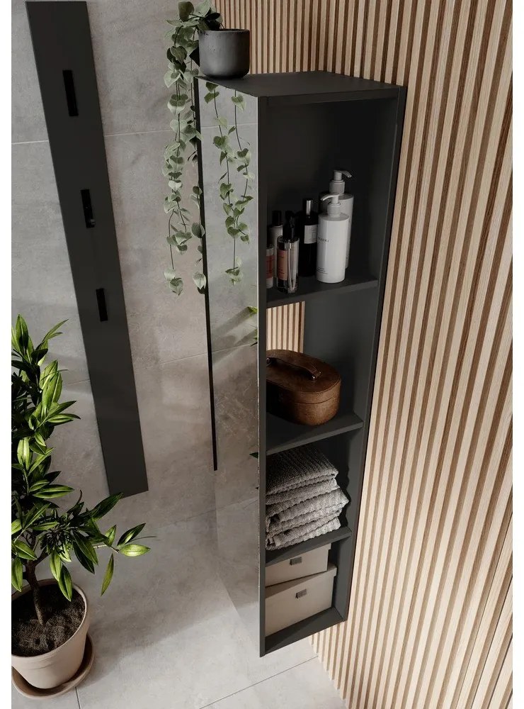 Antracitová kúpeľňová skrinka 31x144 cm Vasio – Germania