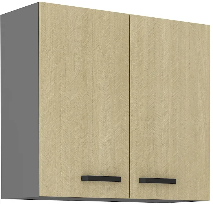 Horná kuchynská skrinka Scarmi 80 G-72 2F (Antracit + Herringbone scandi). Vlastná spoľahlivá doprava až k Vám domov. 1049775