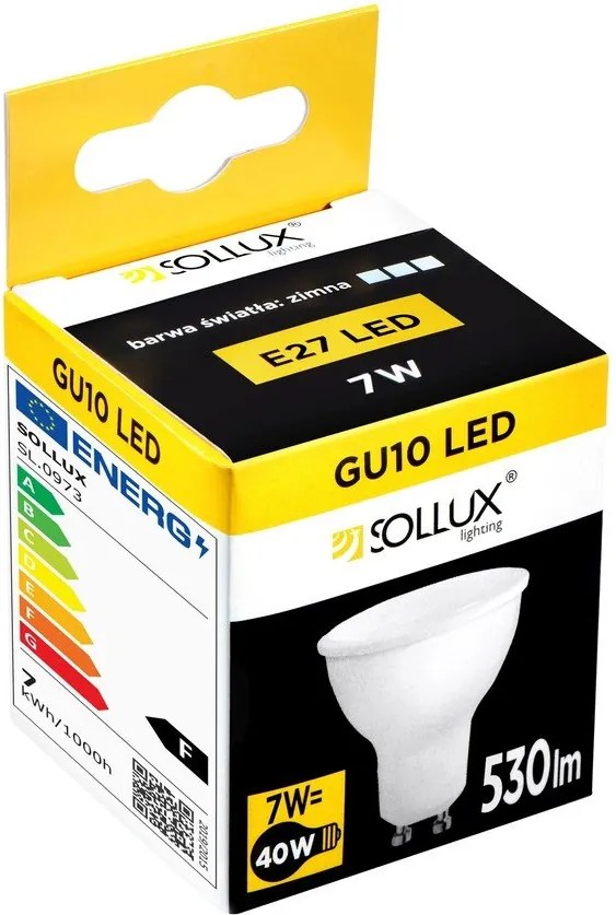 Neutrálna LED žiarovka GU10, 7 W – Sollux