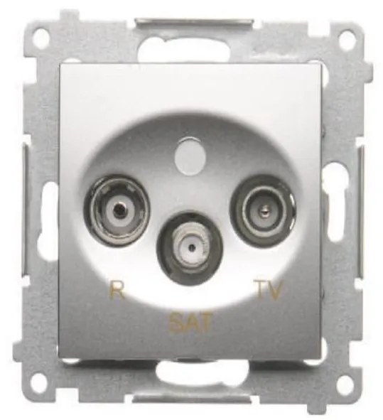 DASK/43 Koncová R-TV-SAT anténna zásuvka strieborný mat