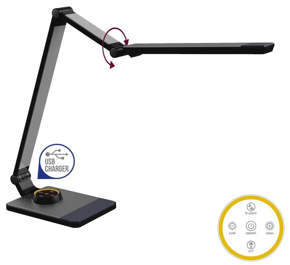 Prezent 31212 - LED Stmievateľná stolná lampa AKAN LED/10W/230V