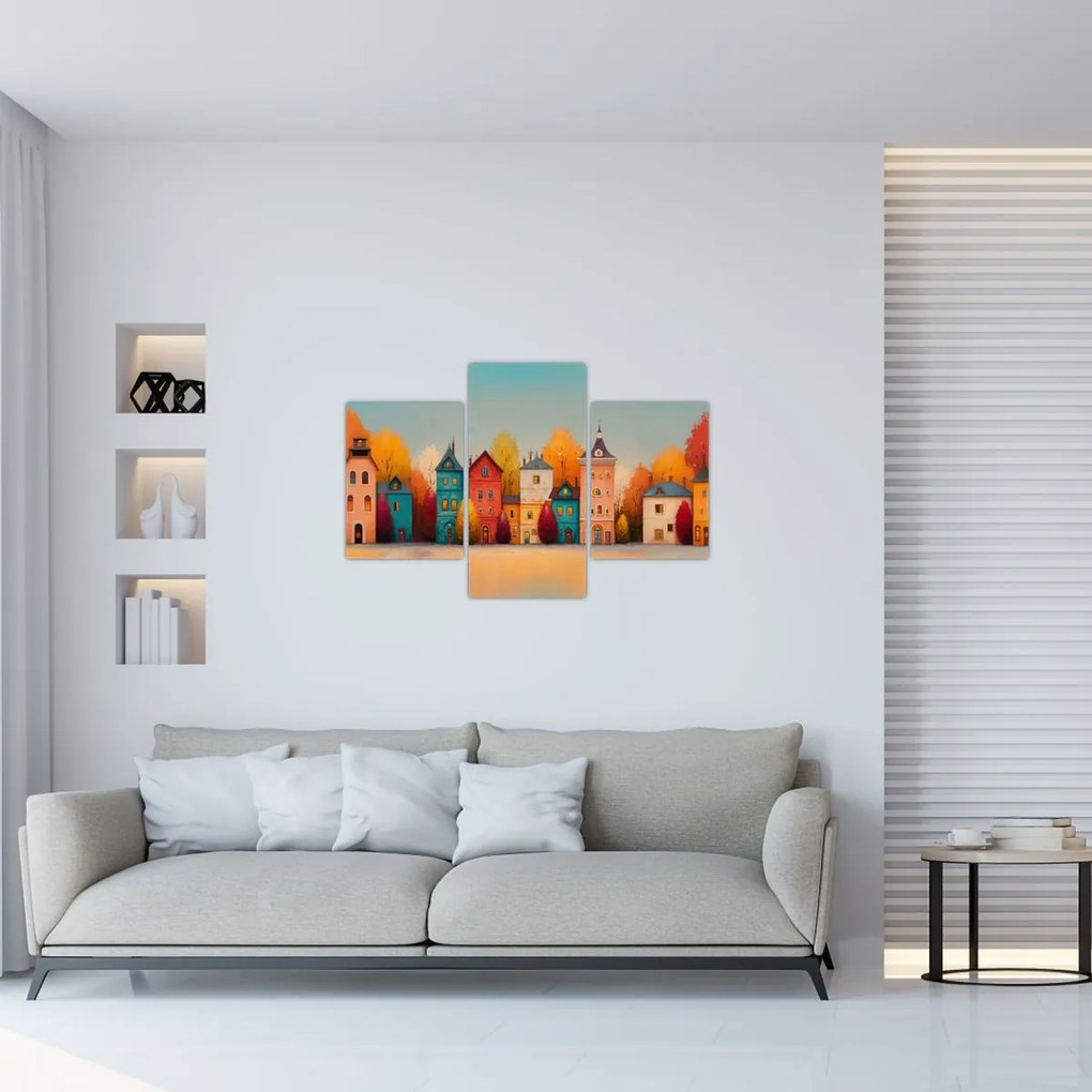 Obraz - Jesenná dedina (90x60 cm)