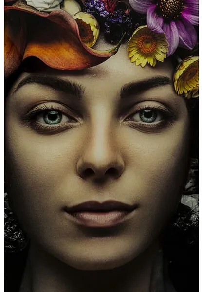 Flower Art Lady obraz sklenený
