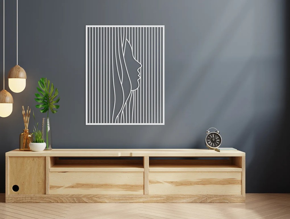 drevko Minimalistický obraz z dreva Tvár ženy Rozmer obrazu: 41 x 32,5 cm, Farba dekorácie: Čierna