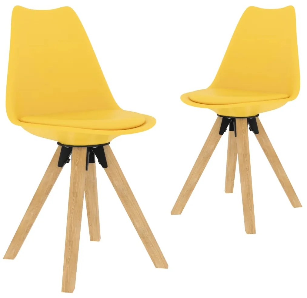 vidaXL Jedálenské stoličky 2 ks, žlté