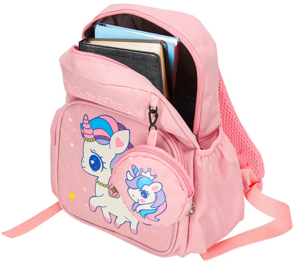 KIK Ružový detský batoh s jednorožcom do škôlky 7 L, odolný ľahký 30×22×11 cm