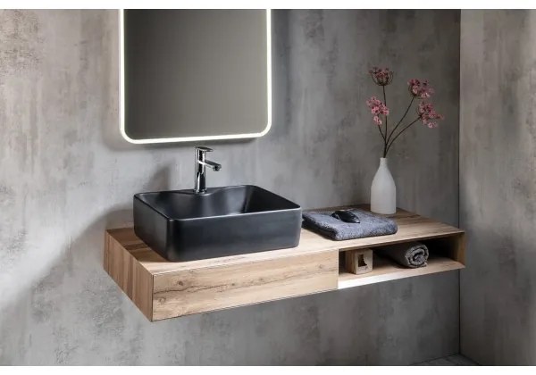 Sapho - Umývadlo na dosku BALENA 48x37 cm, matná čierna