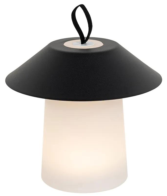 Stolná lampa čierna vrátane LED 3-stupňovej stmievateľnej nabíjateľnej - Ivan