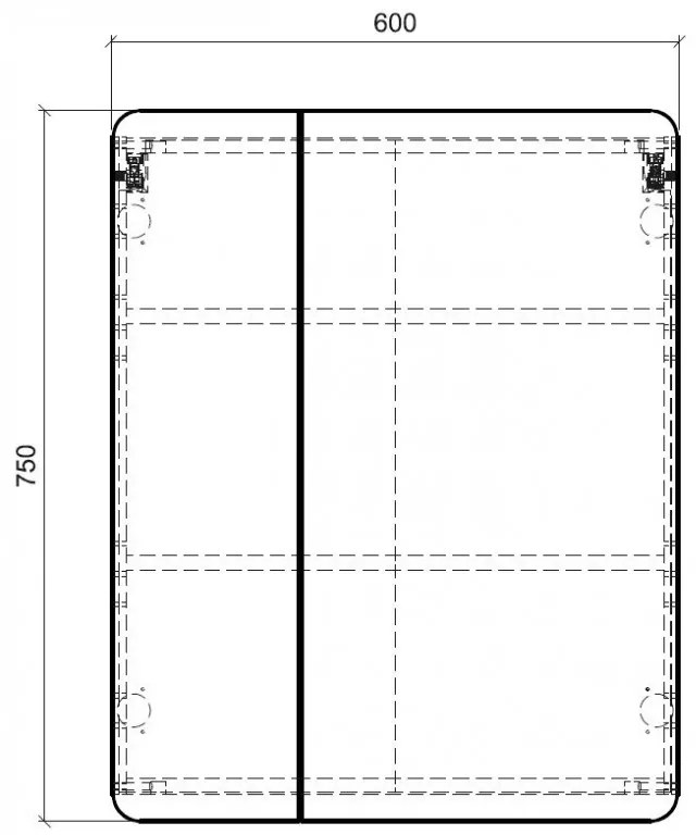 Kúpeľňová závesná skrinka BÁRA 60 cm - so zrkadlom