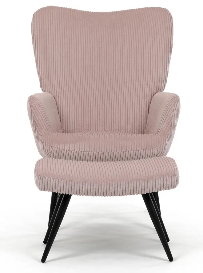Relaxačné kreslo s podnožkou L7285 PINK6, ružové