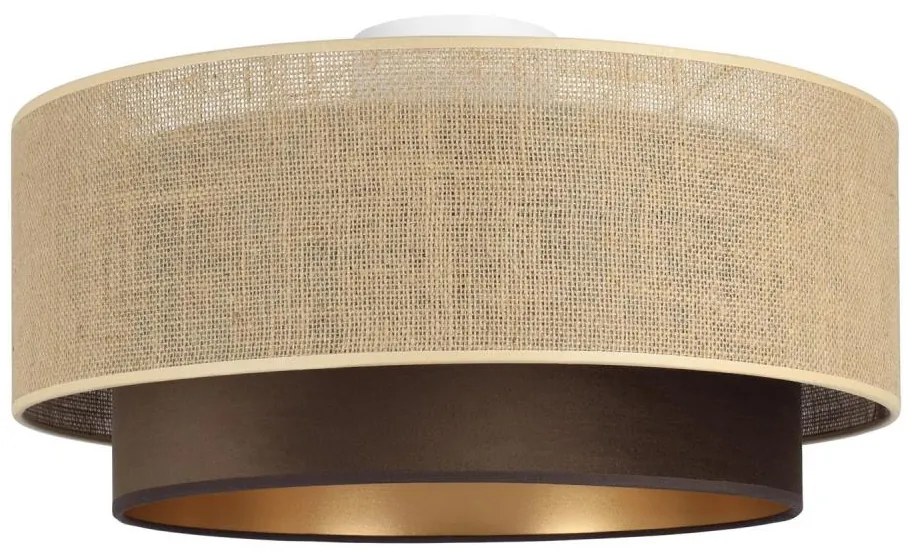 Stropné svietidlo SARTA 1xE27/60W/230V Ø 45 cm hnedá/juta