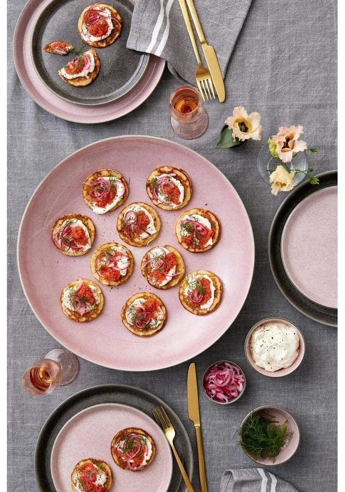 Ružový/sivý kameninový tanier ø 27 cm Gastro Grey/Light Pink – Bitz