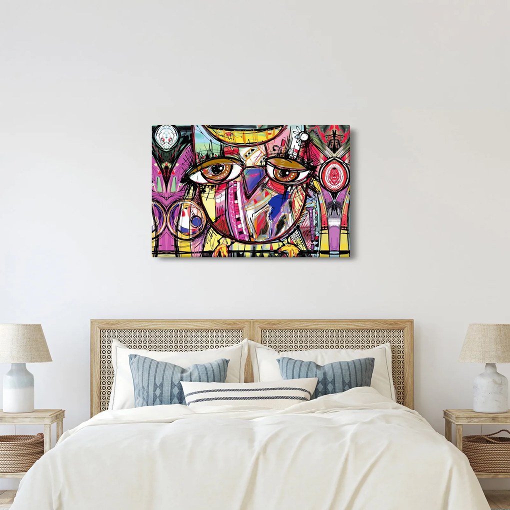 Obraz - Street art - sova (90x60 cm)