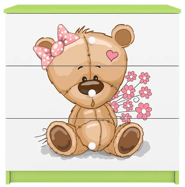 Komoda Babydreams 80 cm macko zelená