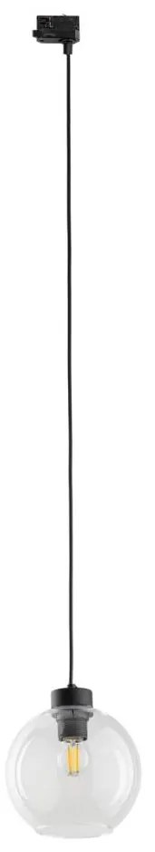 Luster na lanku do 3-fázového lištového systému CUBUS 1xE27/15W/230V čierna/číra