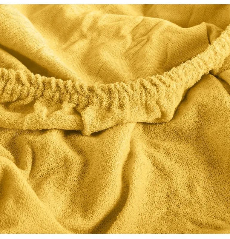 Plachta posteľná tmavožltá froté EMI, Plachta 90 (100)x200