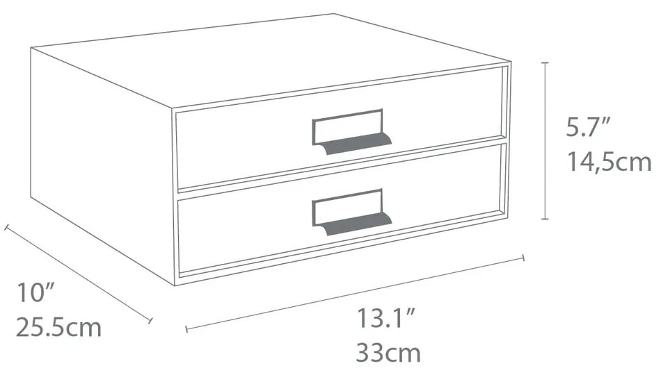 Sivá 2-poschodová zásuvka na dokumenty Bigso Box of Sweden Birger, 33 × 22,5 cm