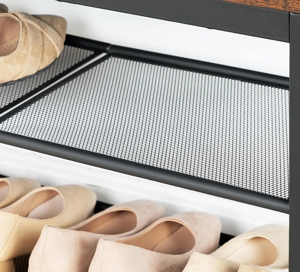 Botník s lavicí Vasagle Arvel 75 cm černý/hnědý