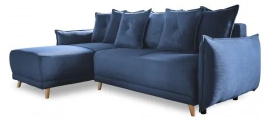 Tmavomodrá menčestrová rozkladacia rohová pohovka (variabilná) Lazy Lukka – Miuform