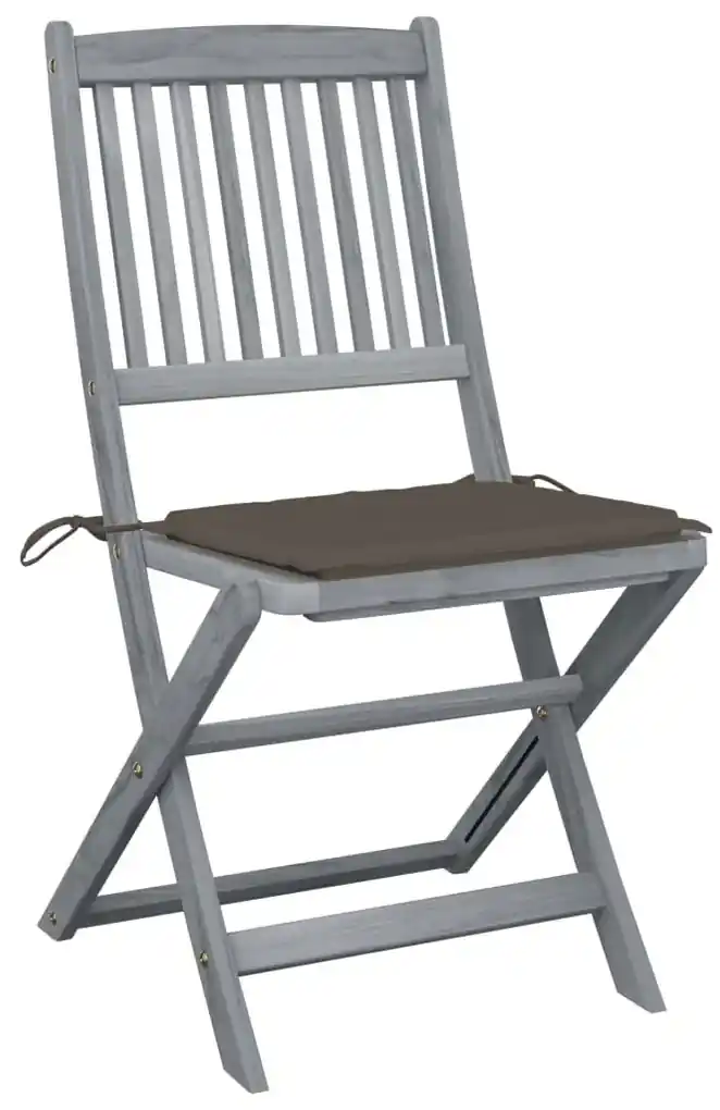 vidaXL Skladacie vonkajšie stoličky s podložkami 4 ks akáciový masív | BIANO
