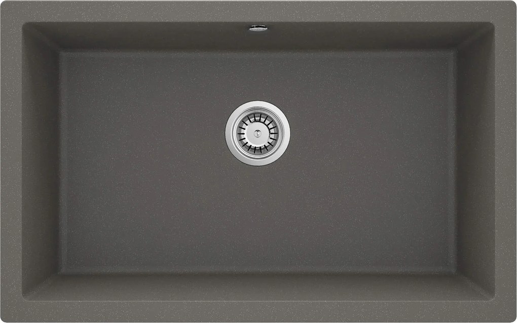 Deante Corda, granitový drez pod dosku 800x500x204 mm, 3,5" + priestorovo úsporný sifón, 1-komorový, antracitová metalíza, ZQA_T10D