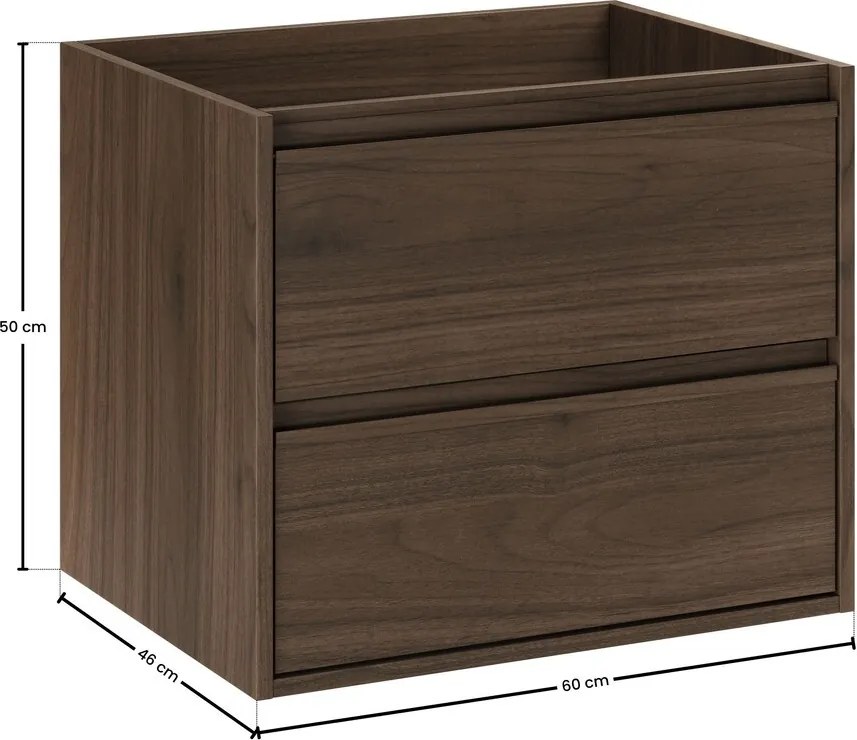 Závěsná skříňka pod umyvadlo Villa 60 cm ořech