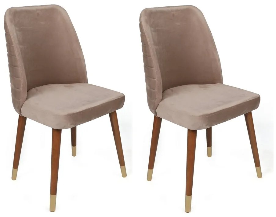 Sada jedálenských stoličiek Hugo Beige and Walnut,4 ks