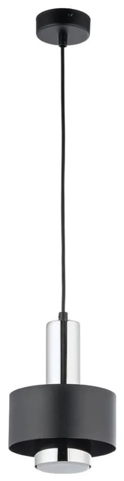 Luster na lanku RIF LUX 1xGX53/12W/230V pr. 15 cm čierna/lesklý chróm