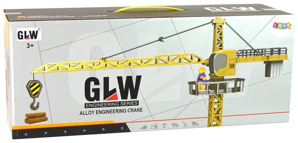 Lean Toys Stavebný žeriav 95cm - žltý