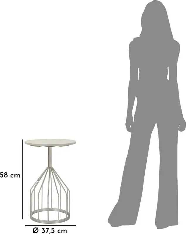 Odkladací stolík Cup 37 cm mramor/strieborný