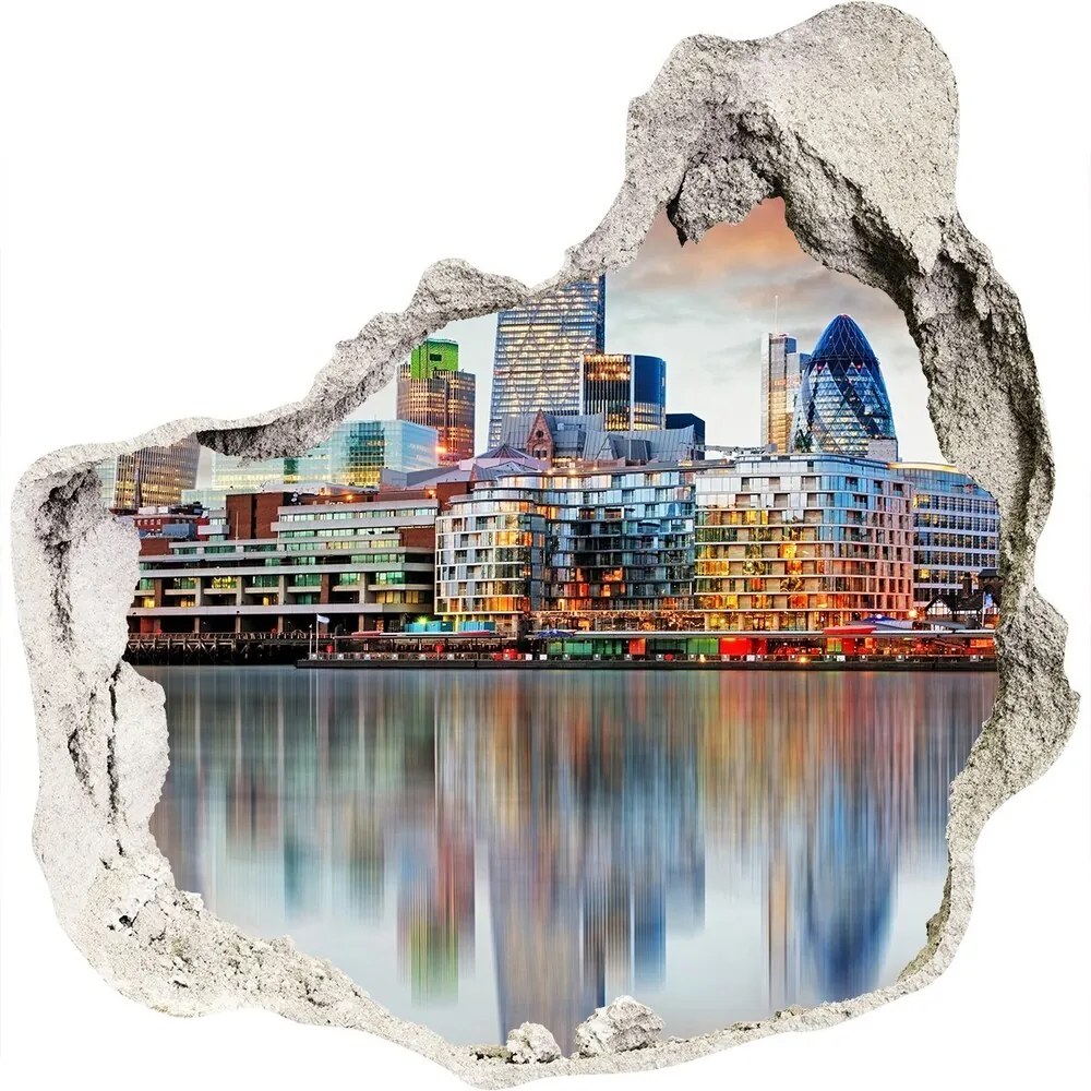Fototapeta diera na stenu 3D Panorama Londýn WallHole-75x75-piask-81491444