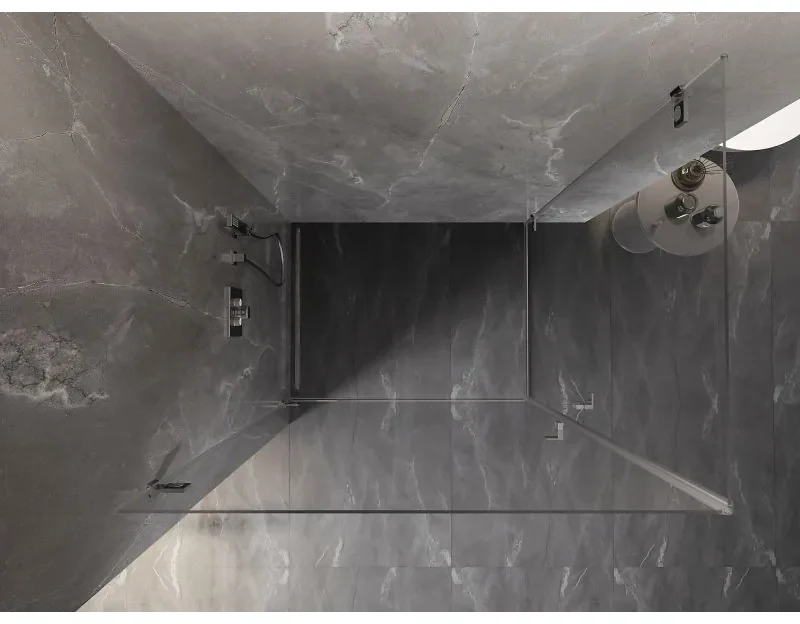 Mexen Lunar-B Duo, výklopný sprchový kút 100 x 80 cm, 8mm číre sklo, chrómový profil, 832-100L-080P-01-00