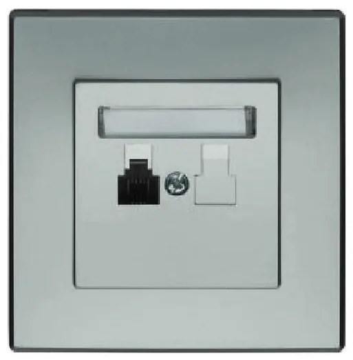 GPT-1L Telefónna zásuvka jednopólová RJ11 strieborná metalíza